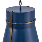 Brasserie 1 Light Pendant - French Blue/Heritage Bronze