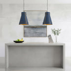 Brasserie 1 Light Pendant - French Blue/Heritage Bronze
