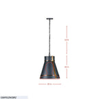 Brasserie 1 Light Pendant - Blackened Zinc/Heritage Bronze