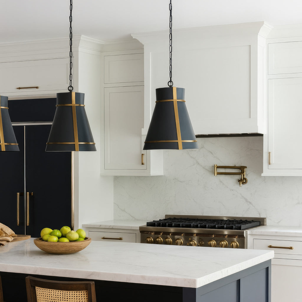 Brasserie 1 Light Pendant - Blackened Zinc/Heritage Bronze