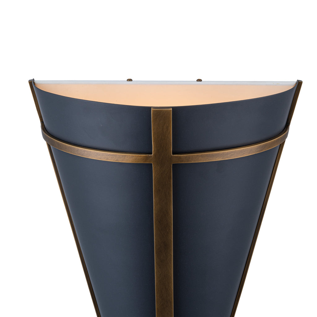 Brasserie 1 Light Sconce - Blackened Zinc/Heritage Bronze