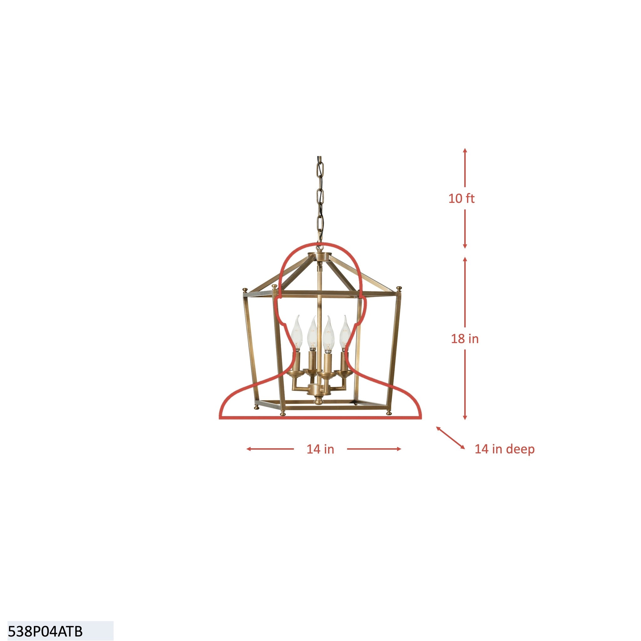 Gridlock 4 Light Pendant - Antique Bronze