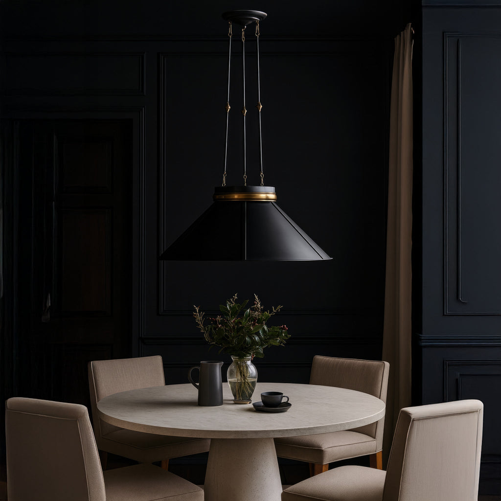 Mood Swings 1 Light Round Pendant - Heritage Black/Heritage Bronze
