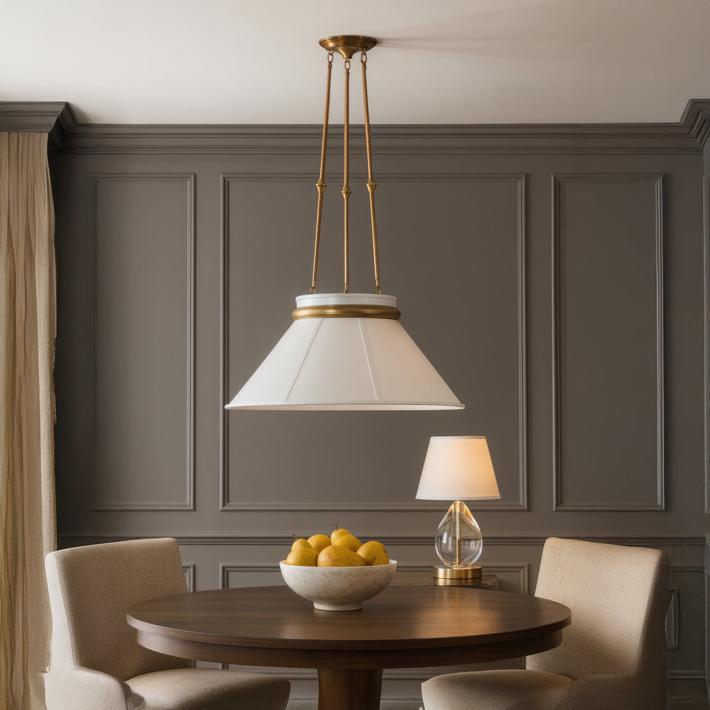 Mood Swings 1 Light Round Pendant - Heritage White/Heritage Bronze