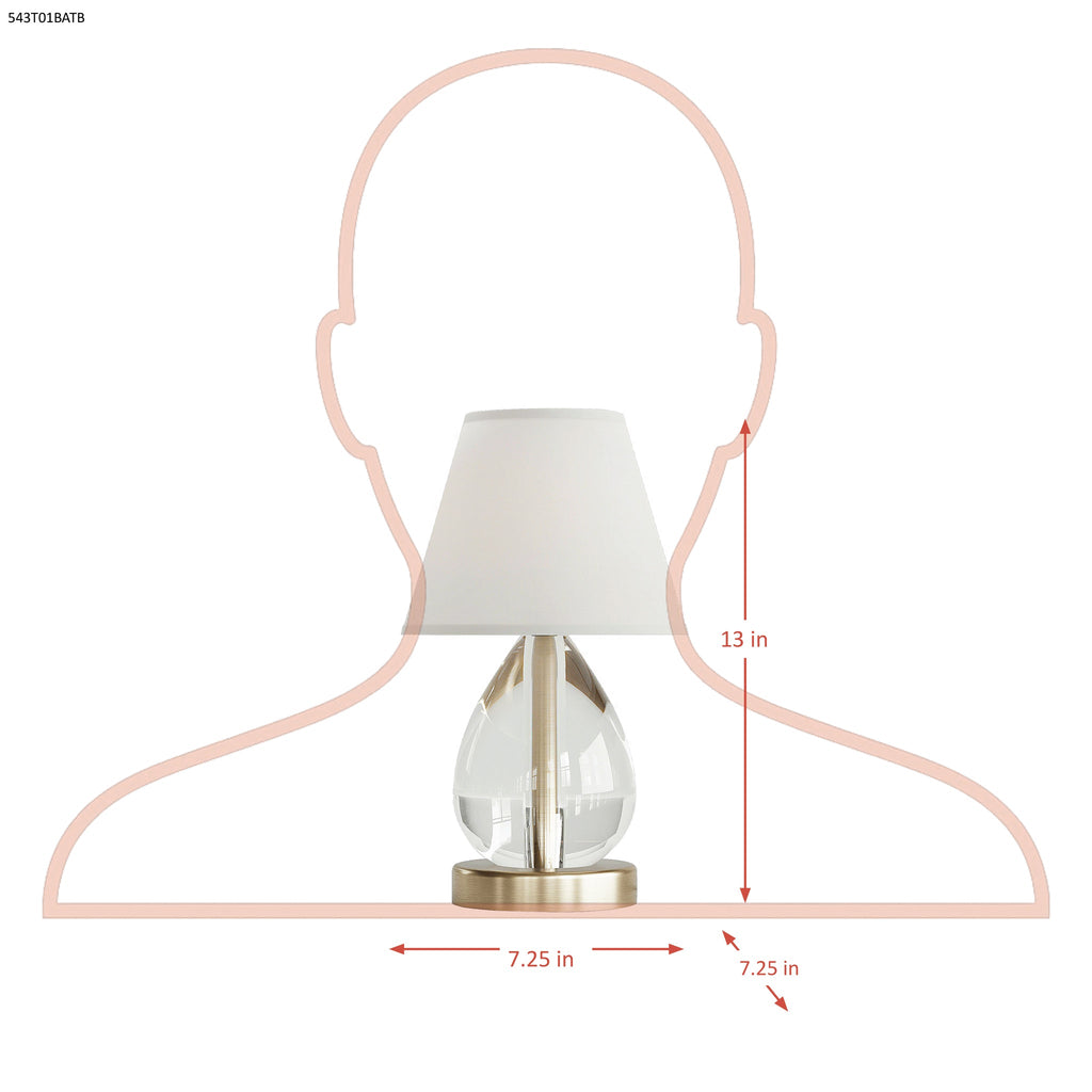 Mona & Lisa 1 Light Oblong Crystal Table Lamp - Antique Bronze