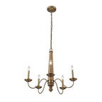 Dinner at 5 Light Chandelier - Heritage Bronze
