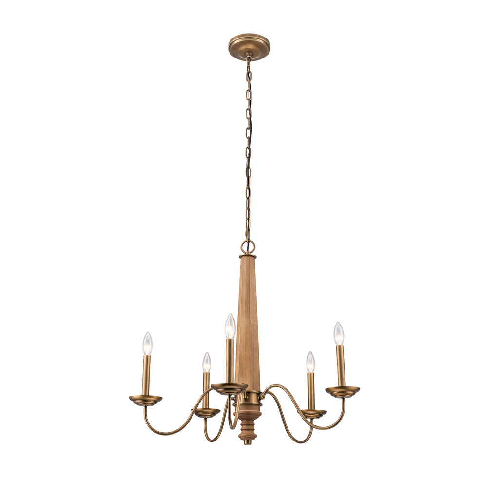 Dinner at 5 Light Chandelier - Heritage Bronze