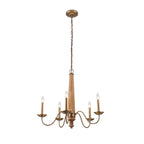 Dinner at 5 Light Chandelier - Heritage Bronze