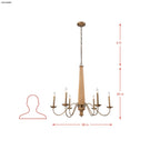Dinner at 6 Light Chandelier - Heritage Bronze