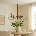Dinner at 6 Light Chandelier - Heritage Bronze