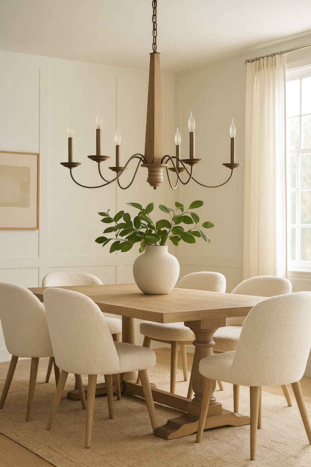 Dinner at 6 Light Chandelier - Heritage Bronze