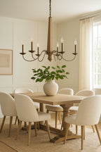 Dinner at 6 Light Chandelier - Heritage Bronze