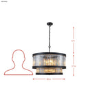 Double Take 14 Light 2-Tier Pendant - Heritage Black