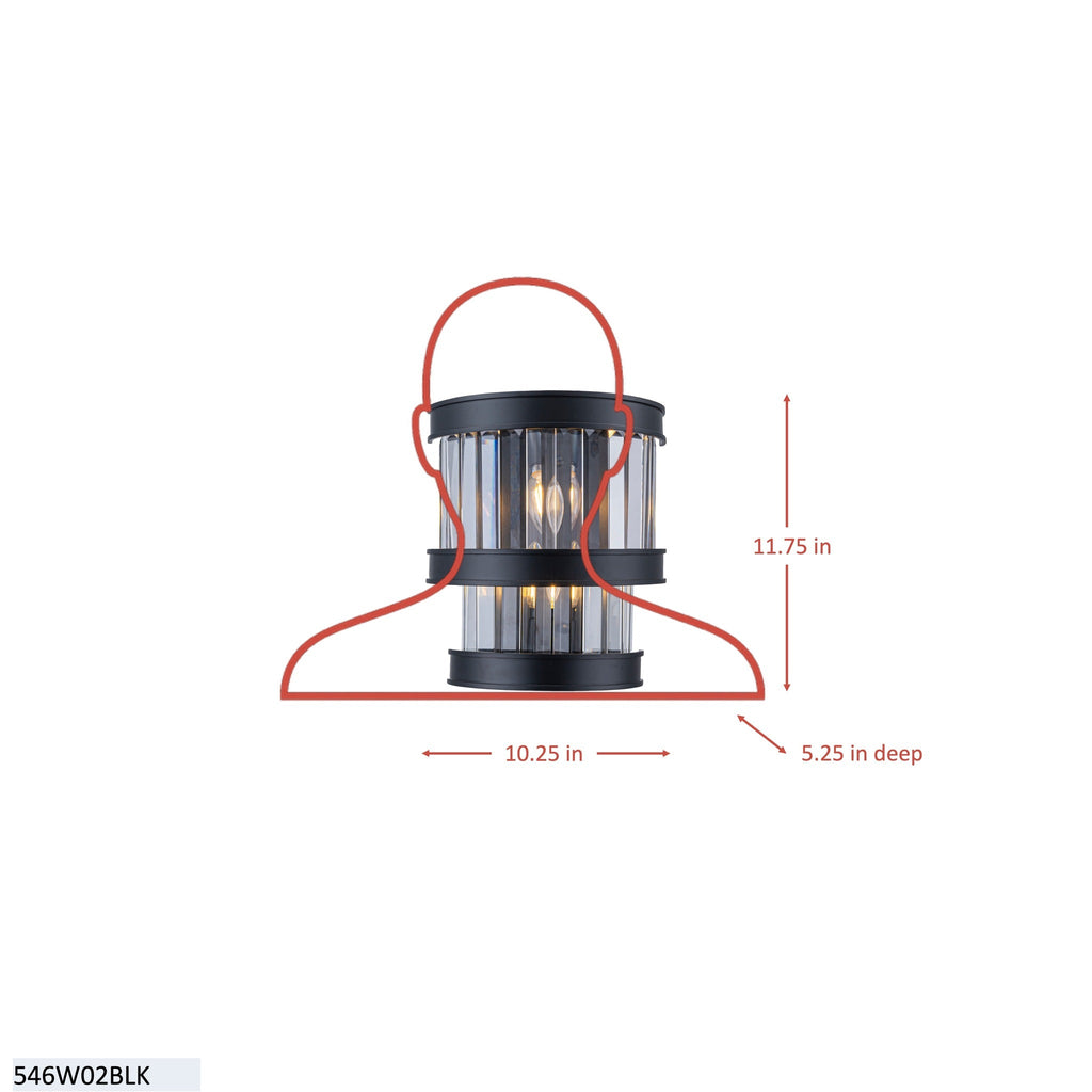 Double Take 2 Light 2-Tier Sconce - Heritage Black