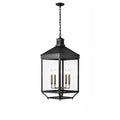 Midnight Manor 4 Light Medium Pendant - Blackened Zinc/Antique Bronze