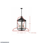 Midnight Manor 4 Light Medium Pendant - Blackened Zinc/Antique Bronze