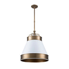 Savarin 1 Light Medium Pendant - Heritage White/Heritage Bronze
