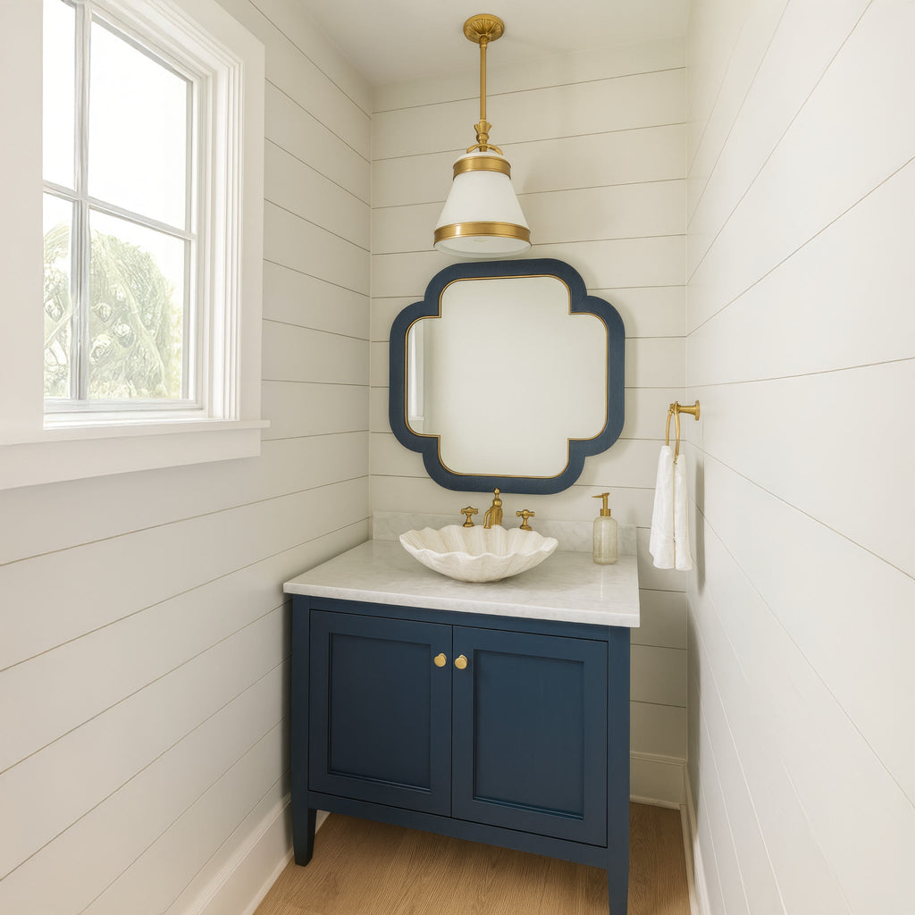 Savarin 1 Light Medium Pendant - Heritage White/Heritage Bronze