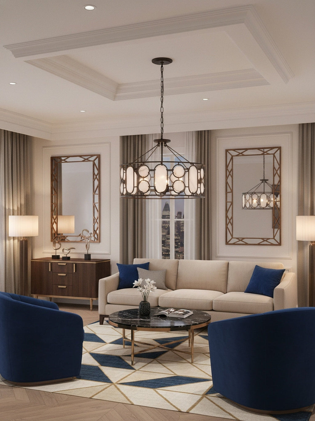 Oval Office  6 Light Pendant