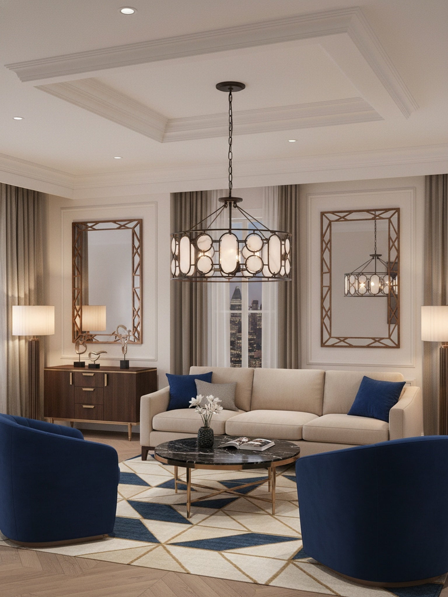 Oval Office  6 Light Pendant