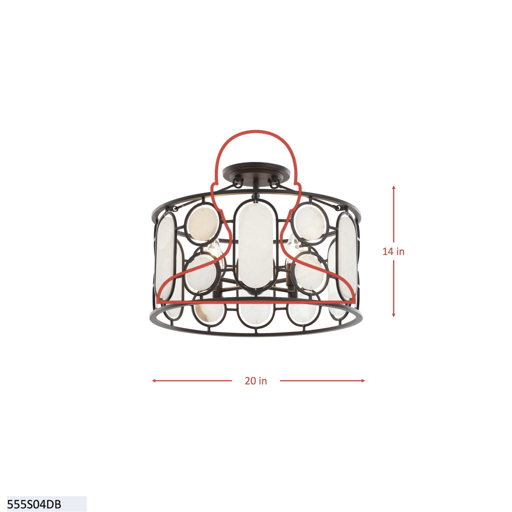 Oval Office  4 Light Semi Flush