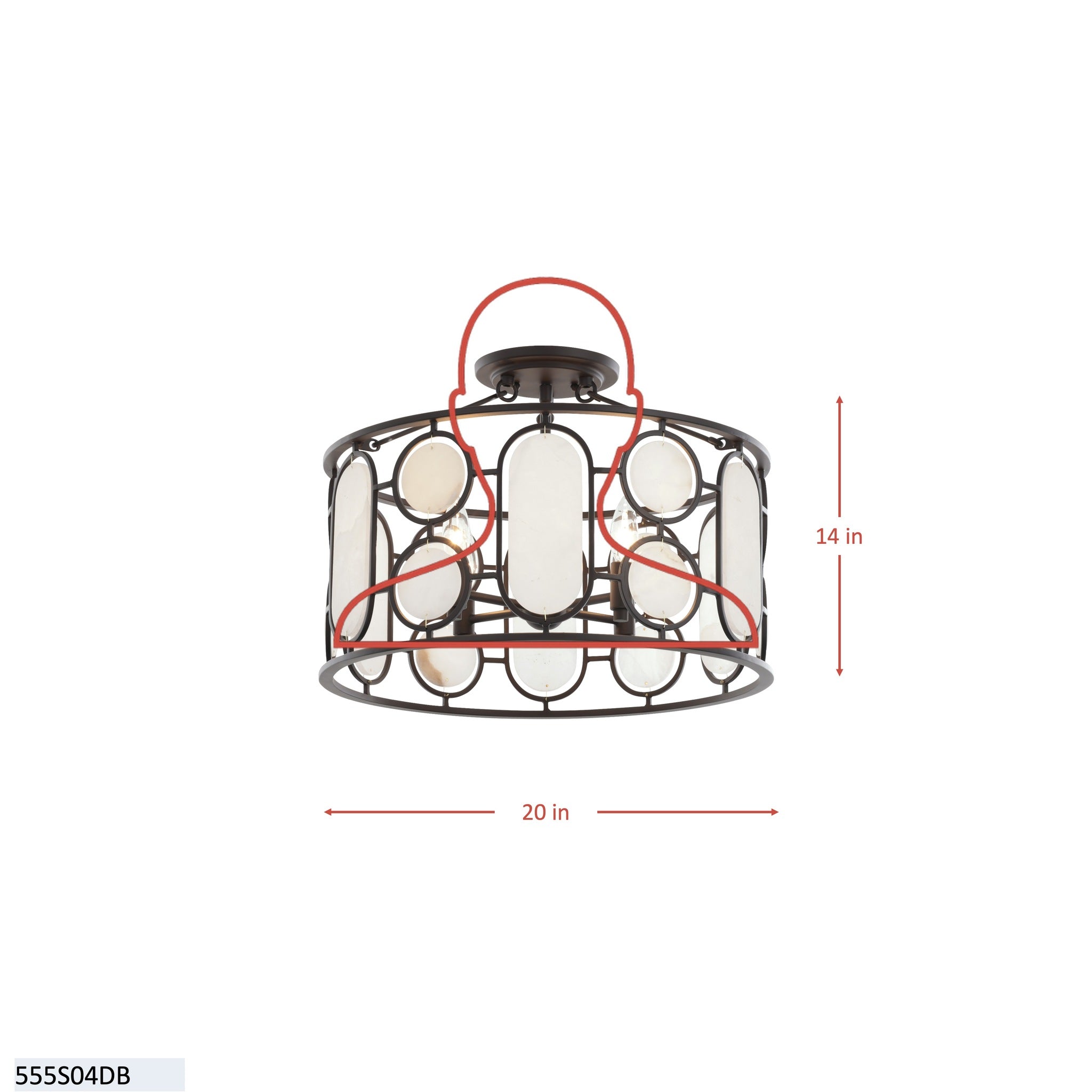 Oval Office  4 Light Semi Flush