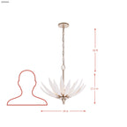 Zanara  3 Light Pendant with 3D Printed Ceramic Leaves