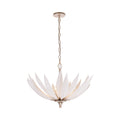 Zanara 6 Light Pendantwith 3D Printed Ceramic Leaves