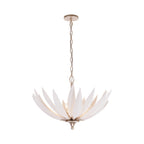 Zanara 6 Light Pendantwith 3D Printed Ceramic Leaves