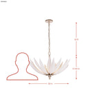 Zanara 6 Light Pendantwith 3D Printed Ceramic Leaves