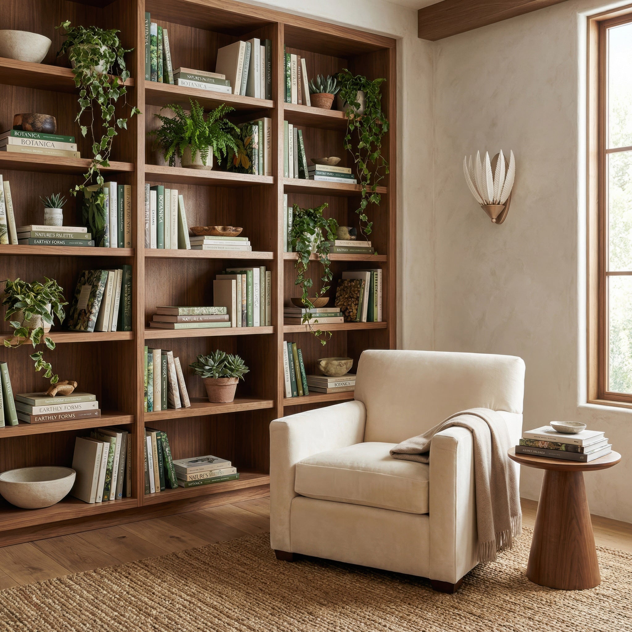 Zanara 1 light Sconcewith 3D Printed Ceramic Leaves