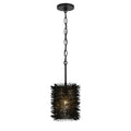 Urchin 1 Light Cylinder Mini Pendant - Black