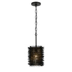 Urchin 1 Light Cylinder Mini Pendant - Black