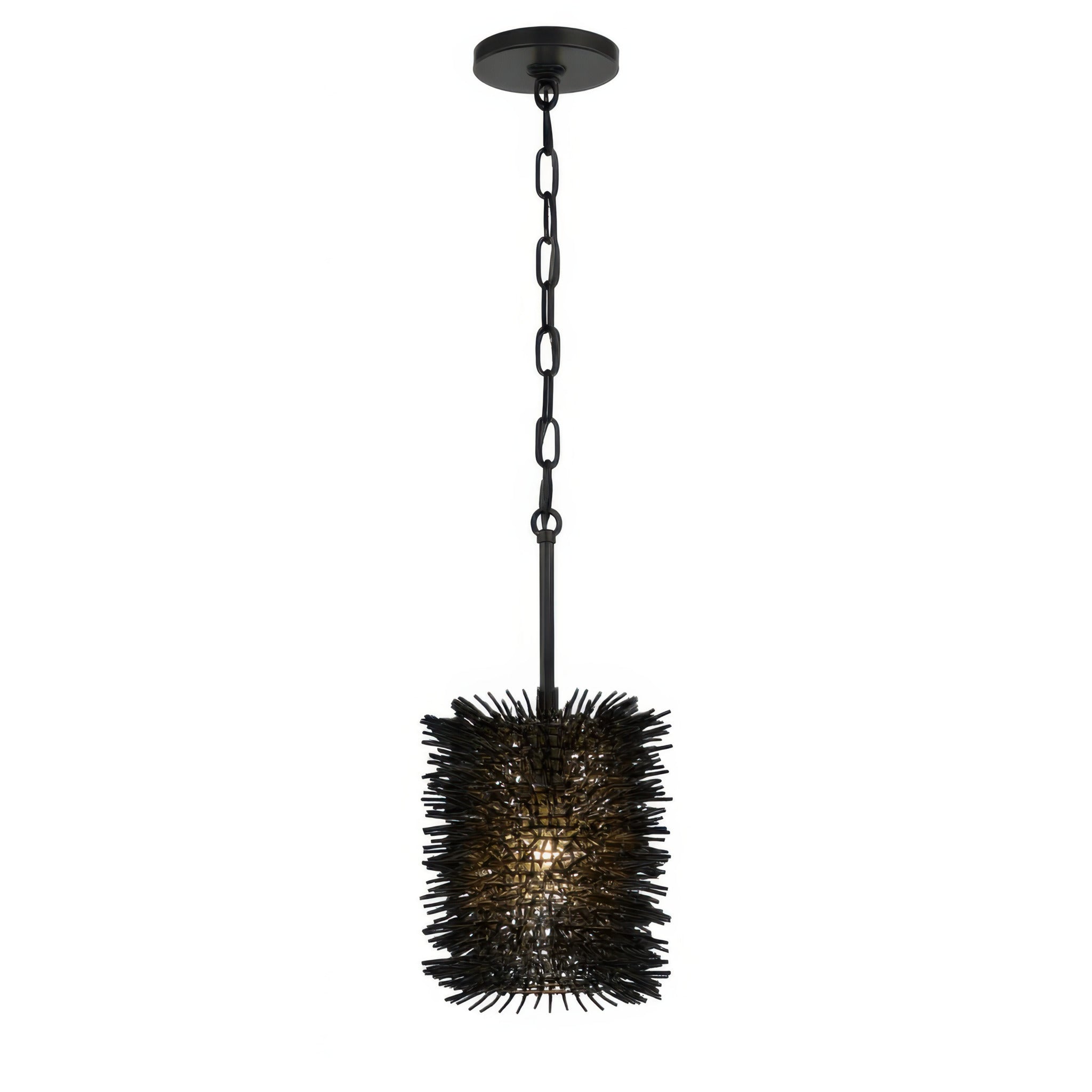 Urchin 1 Light Cylinder Mini Pendant - Black