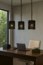 Urchin 1 Light Cylinder Mini Pendant - Black