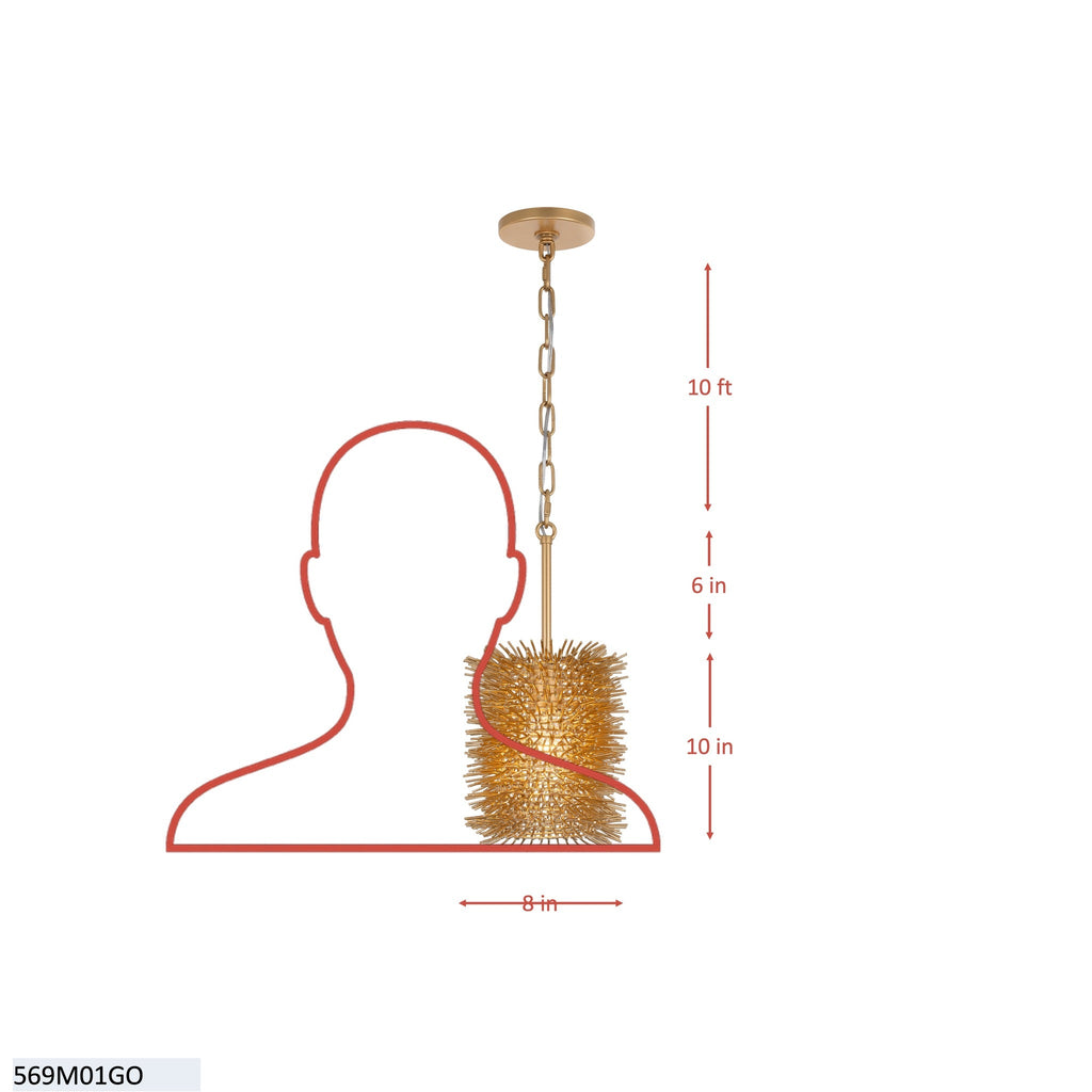 Urchin 1 Light Cylinder Pendant