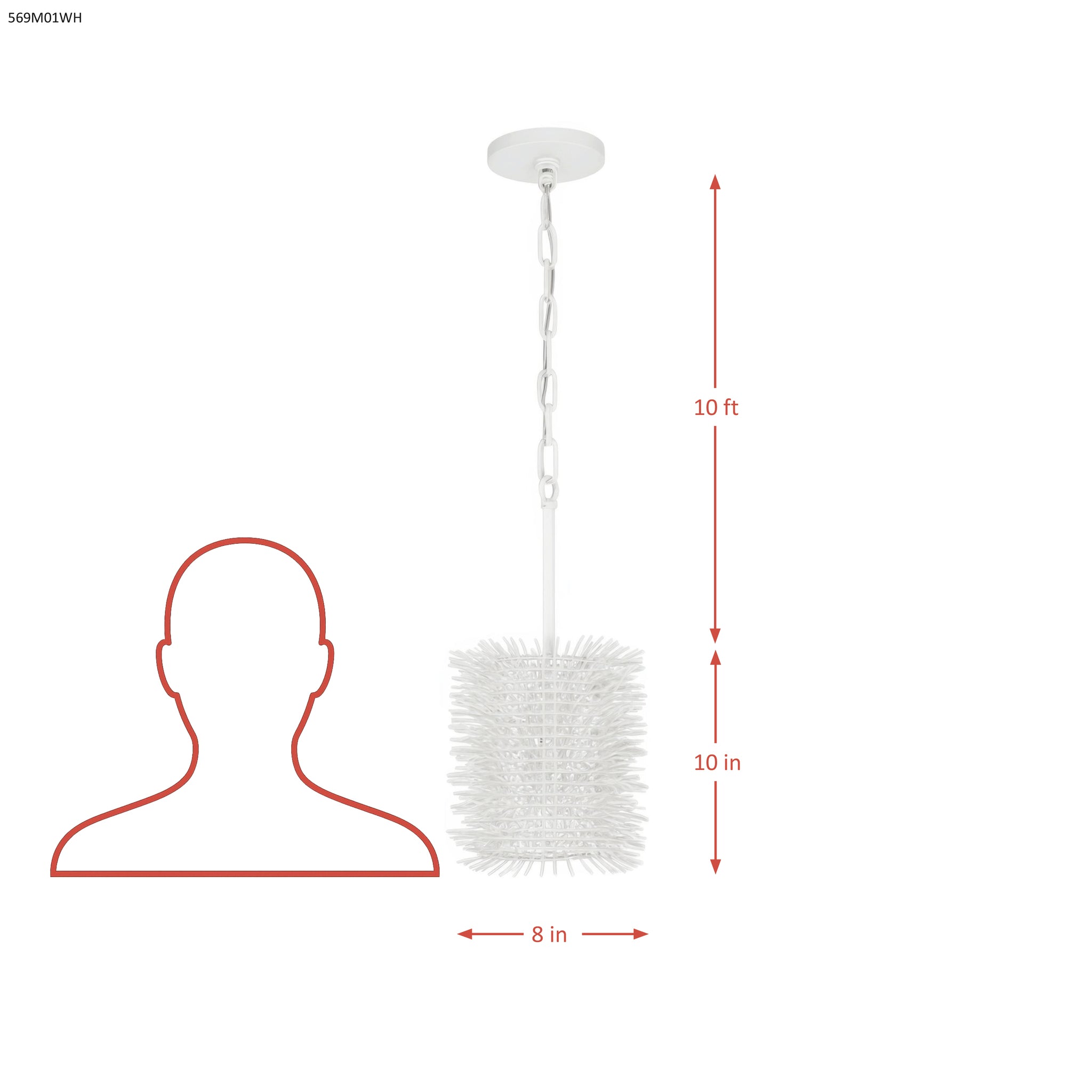 Urchin 1 Light Cylinder Mini Pendant