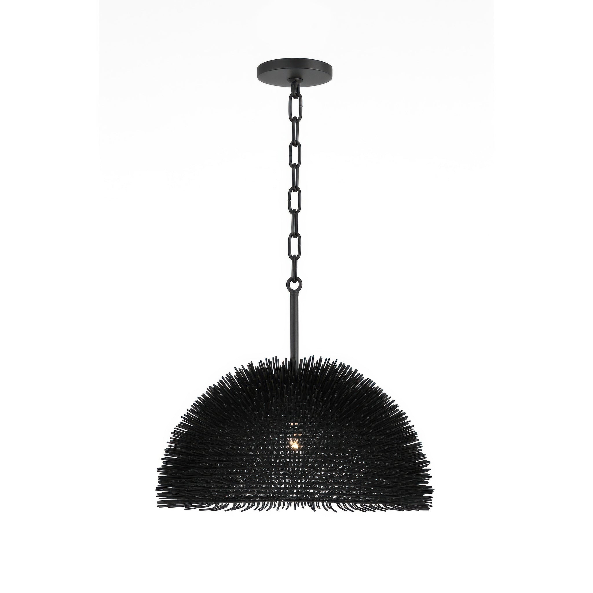 Urchin 1 Light Dome Pendant - Black