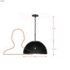 Urchin 1 Light Dome Pendant - Black