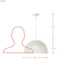 Urchin 1 Light Dome Pendant - White