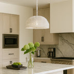 Urchin 1 Light Dome Pendant - White