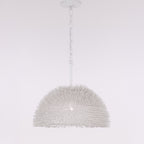 Urchin 1 Light Dome Pendant - White
