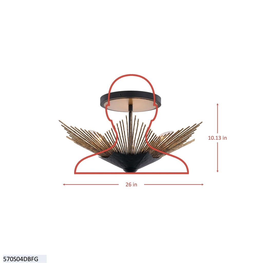 Aristocrat 4 Light Semi Flush