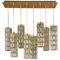 Golden Hour 8 Light Dimmable Linear Cluster of Pendants