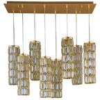 Golden Hour 8 Light Dimmable Linear Cluster of Pendants