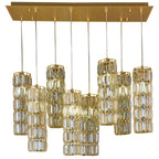 Golden Hour 8 Light Dimmable Linear Cluster of Pendants