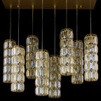 Golden Hour 8 Light Dimmable Linear Cluster of Pendants