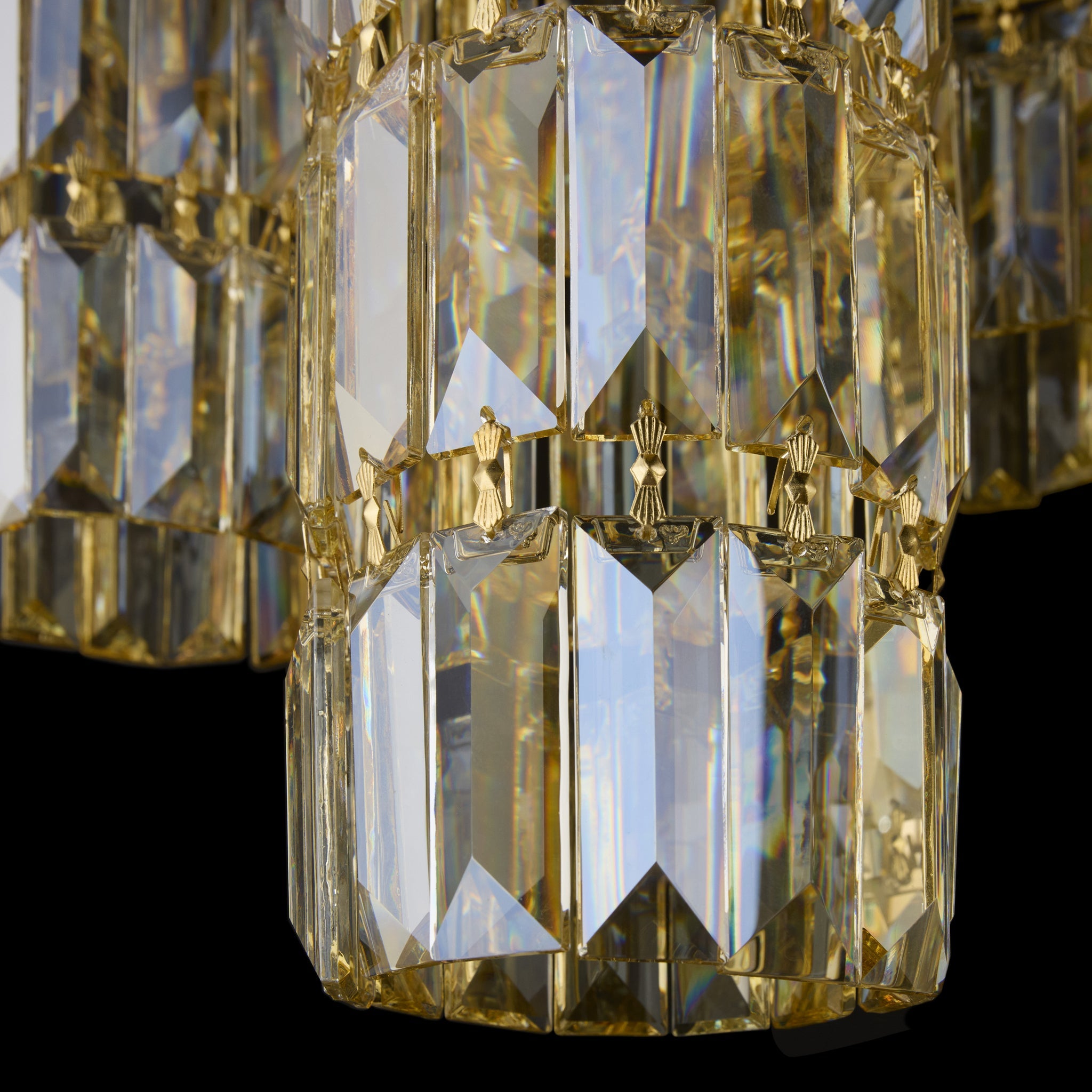 Golden Hour 8 Light Dimmable Linear Cluster of Pendants