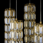 Golden Hour 8 Light Dimmable Linear Cluster of Pendants