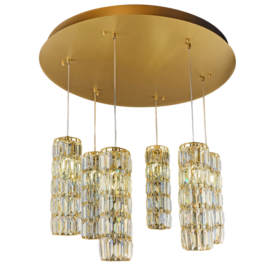 Golden Hour 6 Light Dimmable Round Cluster of Pendants